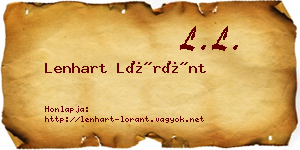 Lenhart Lóránt névjegykártya